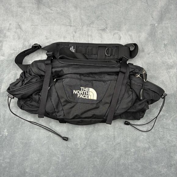 The North Face Terra Lumbar Pack Black Hip Waist Bag Mesh Pockets Gorpcore - Picture 2 of 15